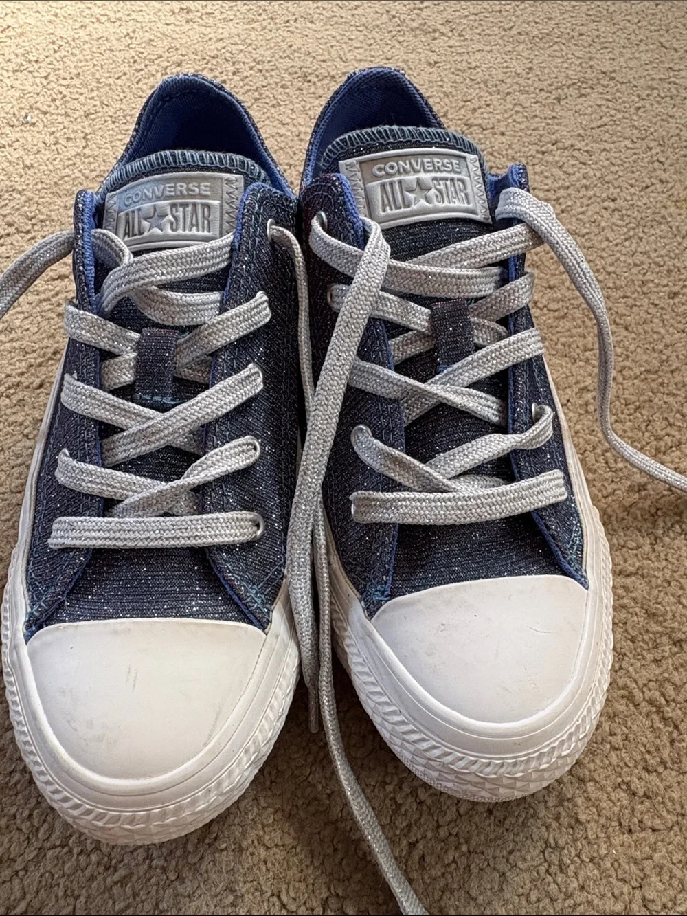 Converse glitter blue